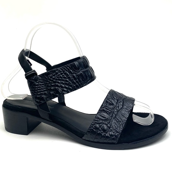 Alexander wang crocodile sandal black leather low heel Croc size 36 - Picture 10 of 10